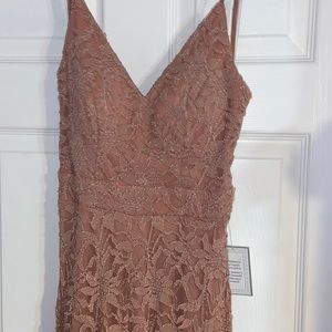 Floor length low back lace dress. NWT!